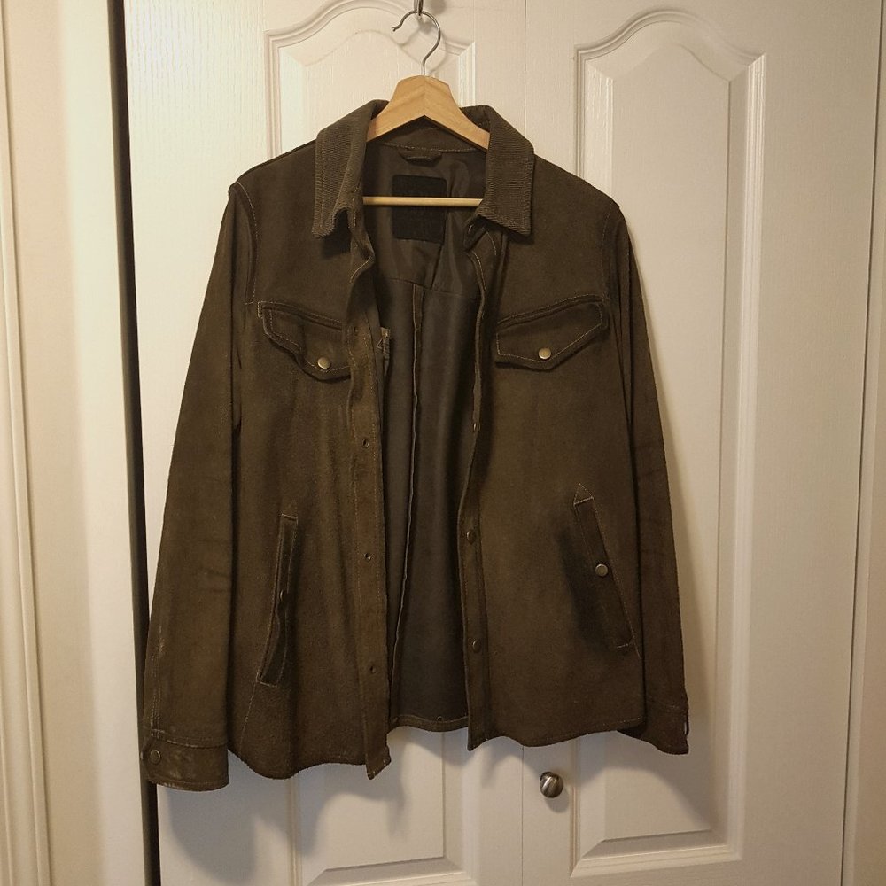 Rare thick suede welding shirt.